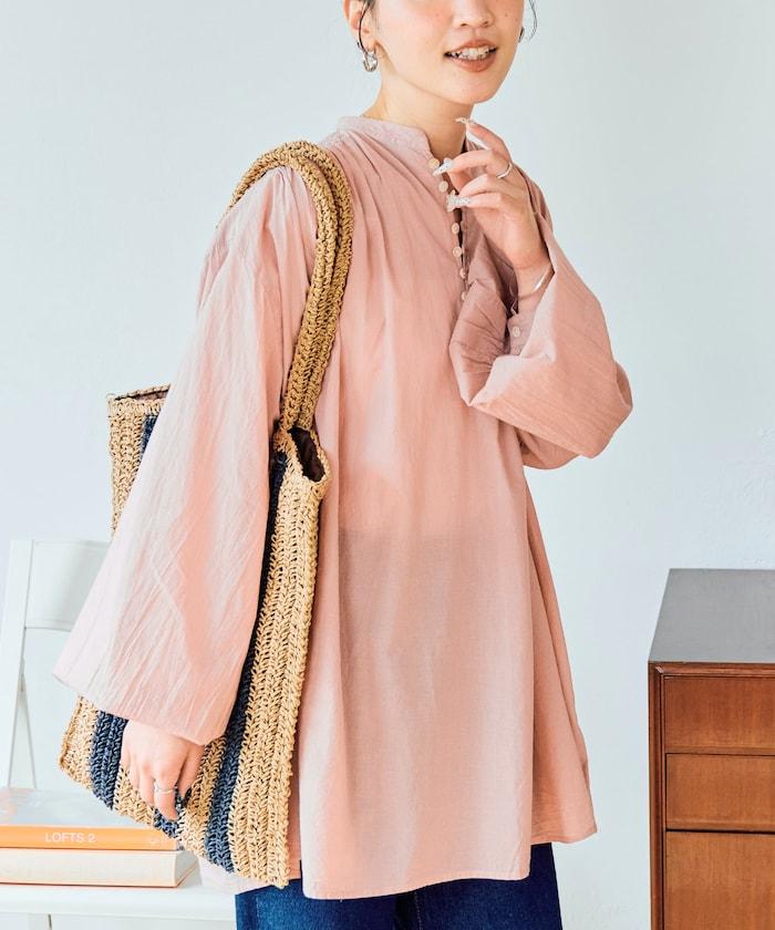 印度風寬鬆蓬鬆紐扣襯衫