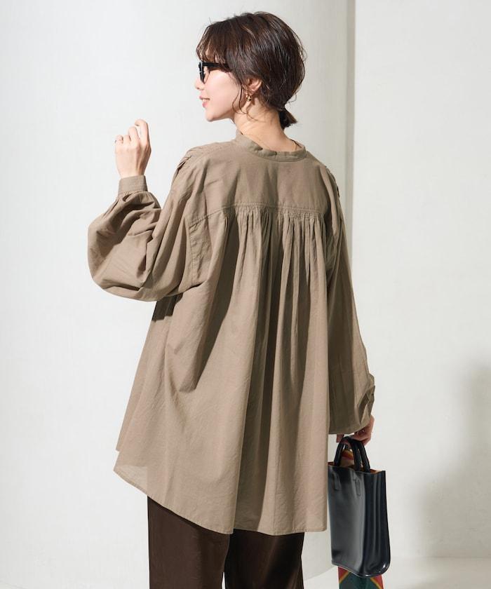 印度風寬鬆蓬鬆紐扣襯衫