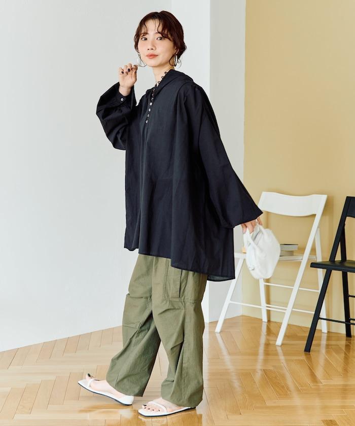 印度風寬鬆蓬鬆紐扣襯衫