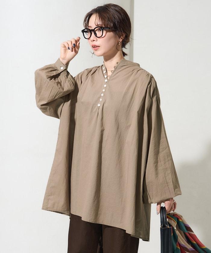 印度風寬鬆蓬鬆紐扣襯衫