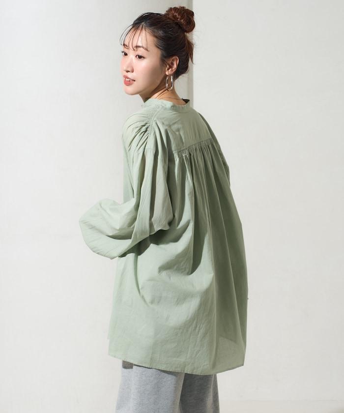 印度風寬鬆蓬鬆紐扣襯衫