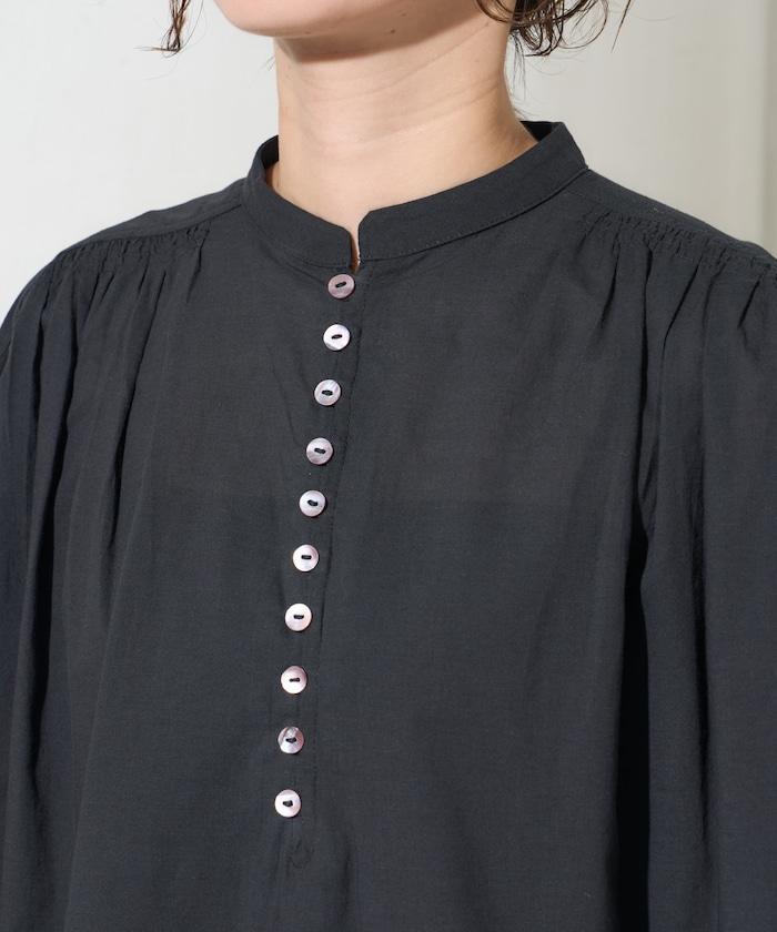 印度風寬鬆蓬鬆紐扣襯衫