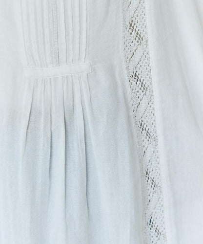 印度蕾絲壓褶長袖襯衫