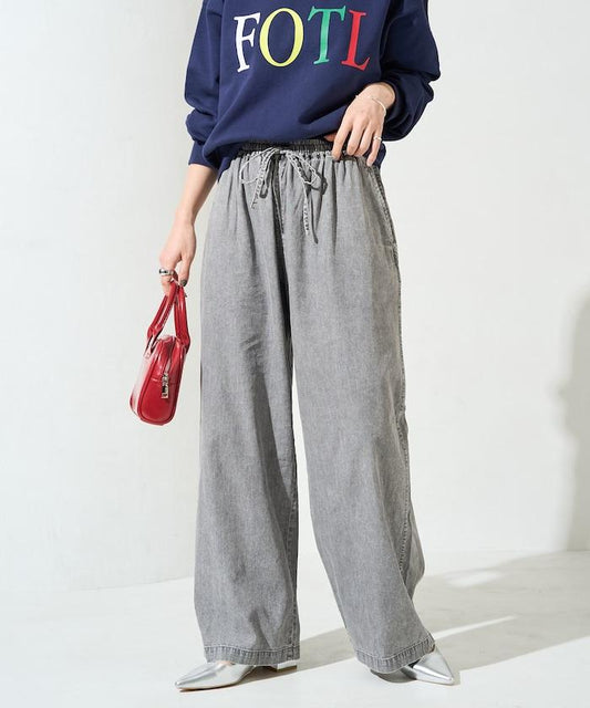 人造絲牛仔 休閒褲