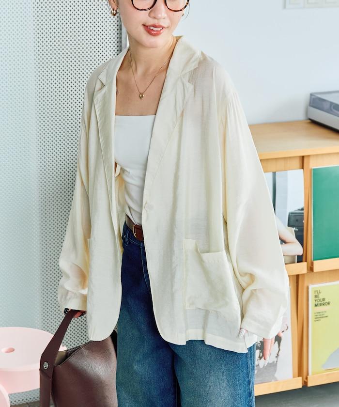 輕薄透視 西裝版型 薄紗 西裝夾克