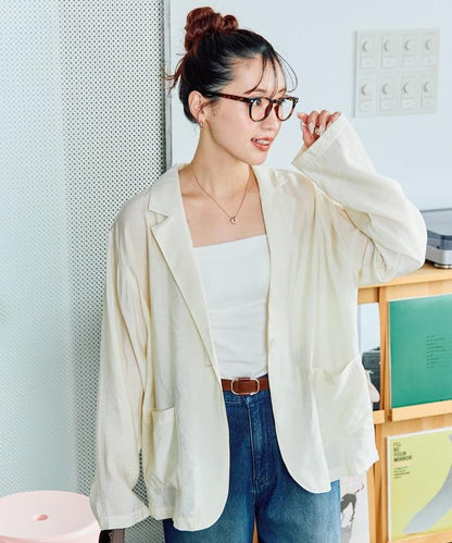 輕薄透視 西裝版型 薄紗 西裝夾克