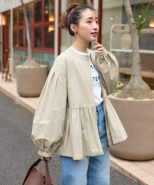 層疊拼接 喇叭擺 夾克