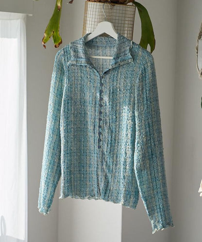 格紋凸紋設計 長袖襯衫