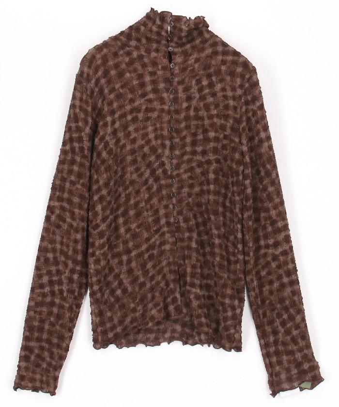 格紋凸紋設計 長袖襯衫