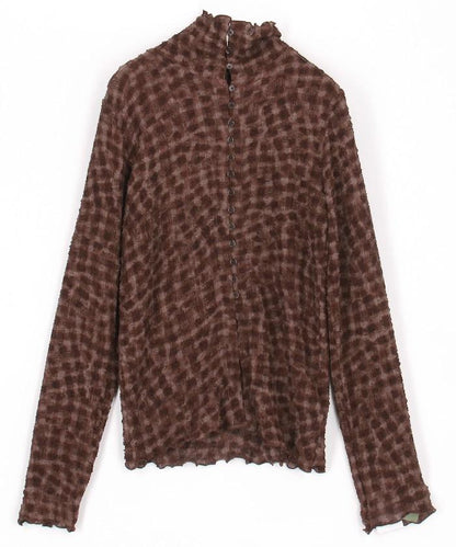 格紋凸紋設計 長袖襯衫