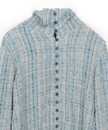 格紋凸紋設計 長袖襯衫