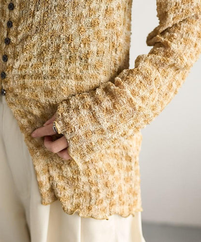 格紋凸紋設計 長袖襯衫