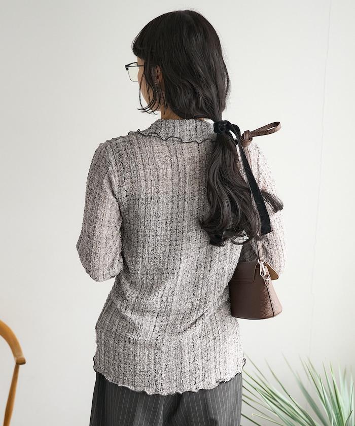 格紋凸紋設計 長袖襯衫