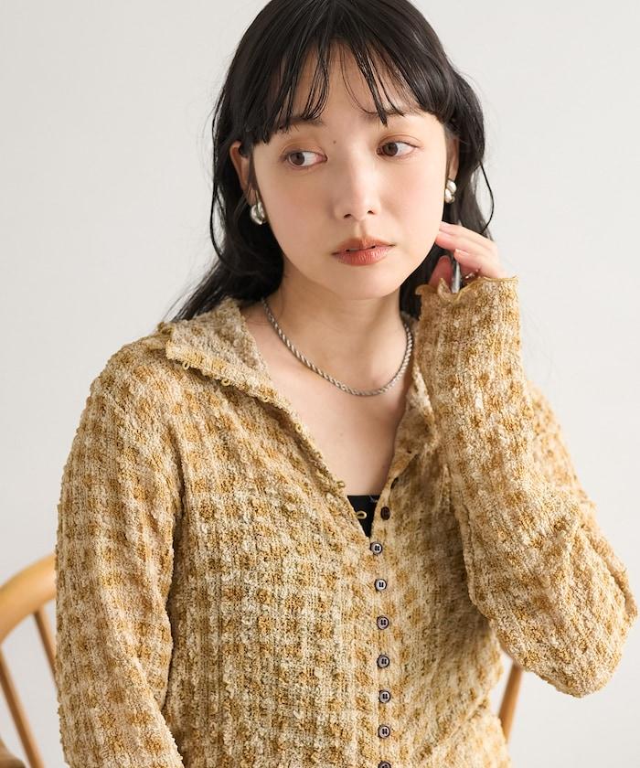 格紋凸紋設計 長袖襯衫