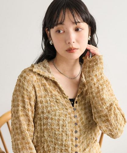 格紋凸紋設計 長袖襯衫