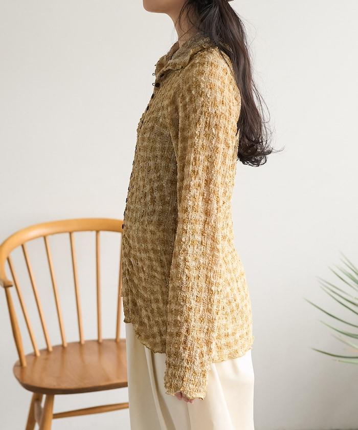 格紋凸紋設計 長袖襯衫