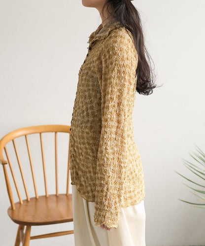 格紋凸紋設計 長袖襯衫