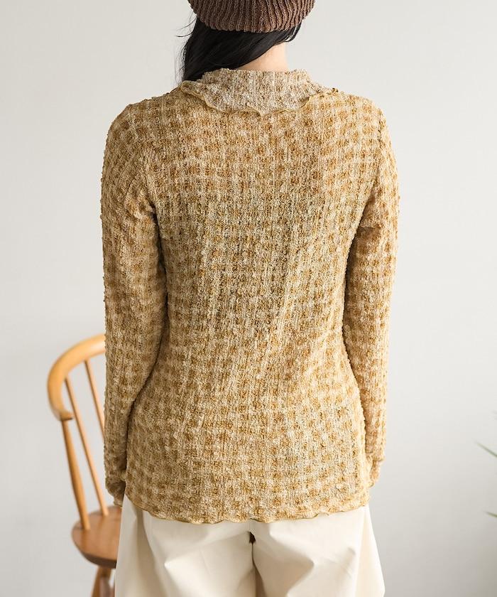 格紋凸紋設計 長袖襯衫