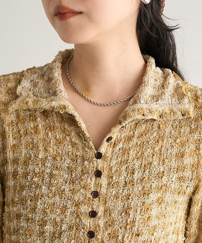 格紋凸紋設計 長袖襯衫