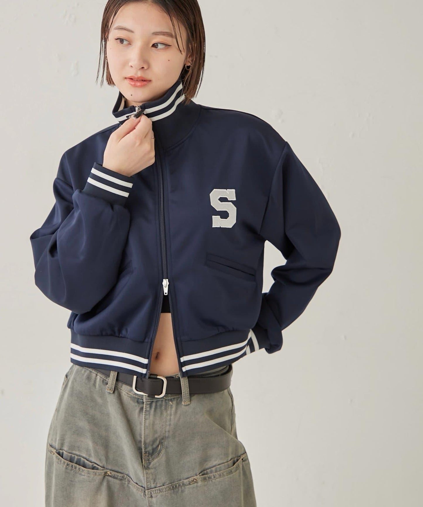 S字Logo 短版設計 運動夾克