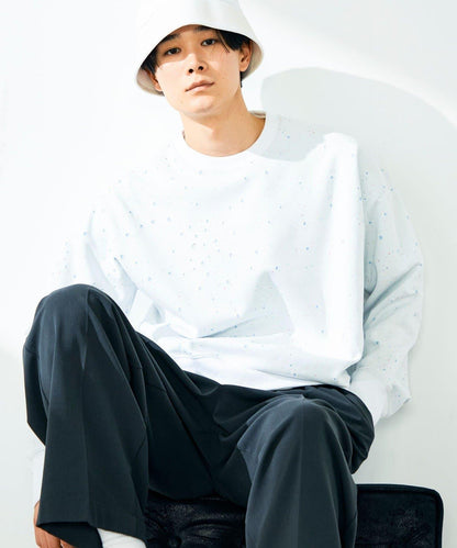 星星圖案抓絨圓領衛衣