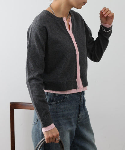 配色針織開衫