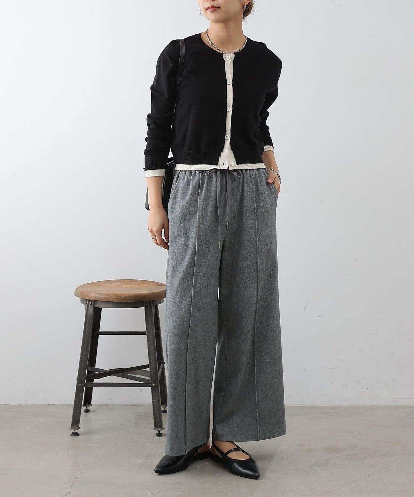 套裝可搭配 闊腿版型 中縫設計 4WAY彈力 闊腿褲