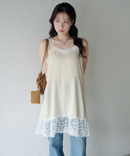 2026SS目錄 緞面蕾絲長版上衣