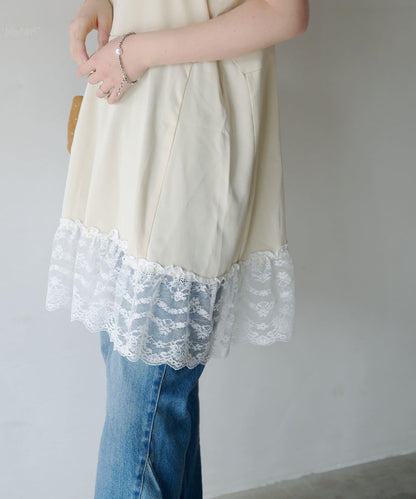2026SS目錄 緞面蕾絲長版上衣