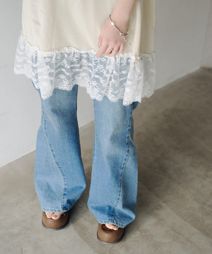 2026SS目錄 緞面蕾絲長版上衣