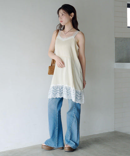 2026SS目錄 緞面蕾絲長版上衣