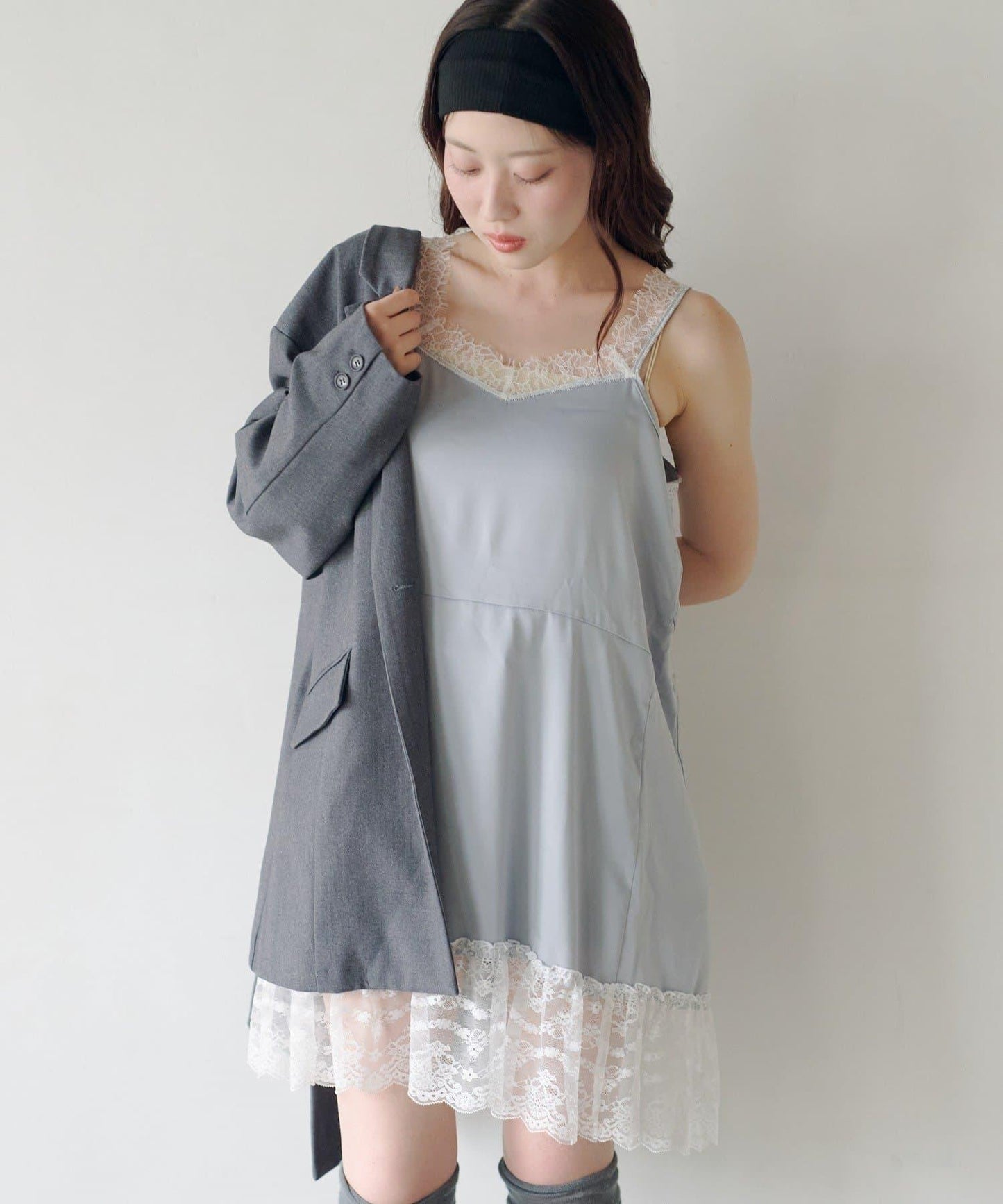 2026SS目錄 緞面蕾絲長版上衣