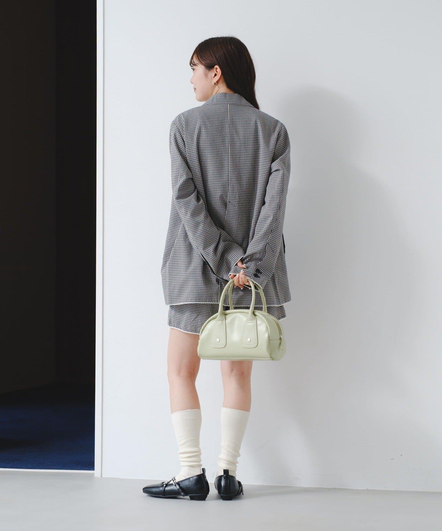 珠點蕾絲格紋夾克