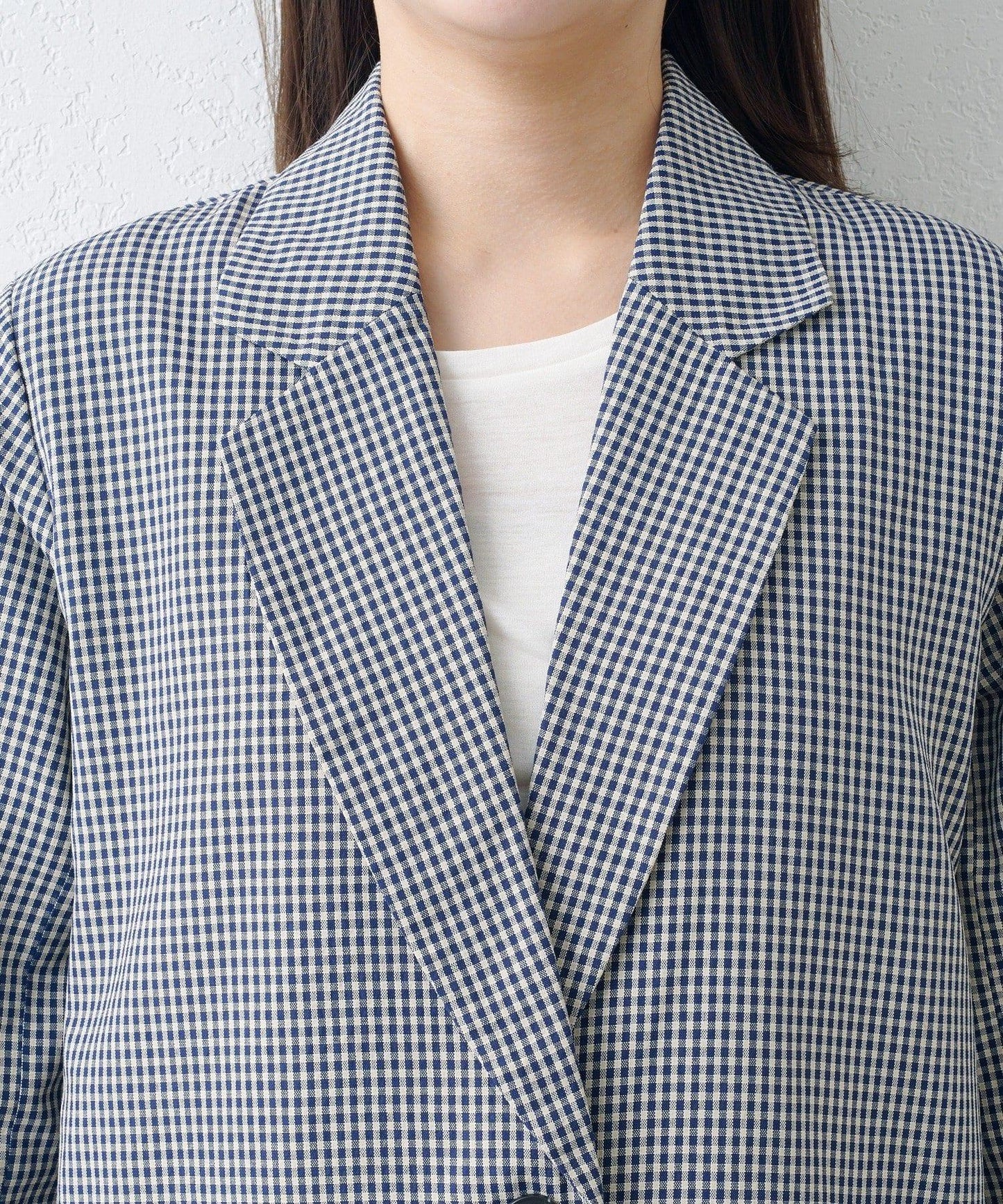 珠點蕾絲格紋夾克