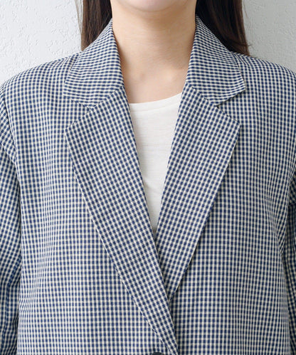 珠點蕾絲格紋夾克