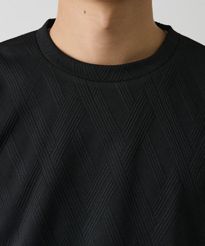 十字紋提花 長袖T恤