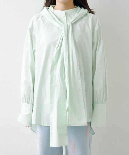 帶帽無領襯衫