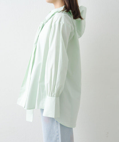 帶帽無領襯衫