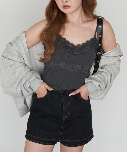 帶胸墊蕾絲吊帶背心