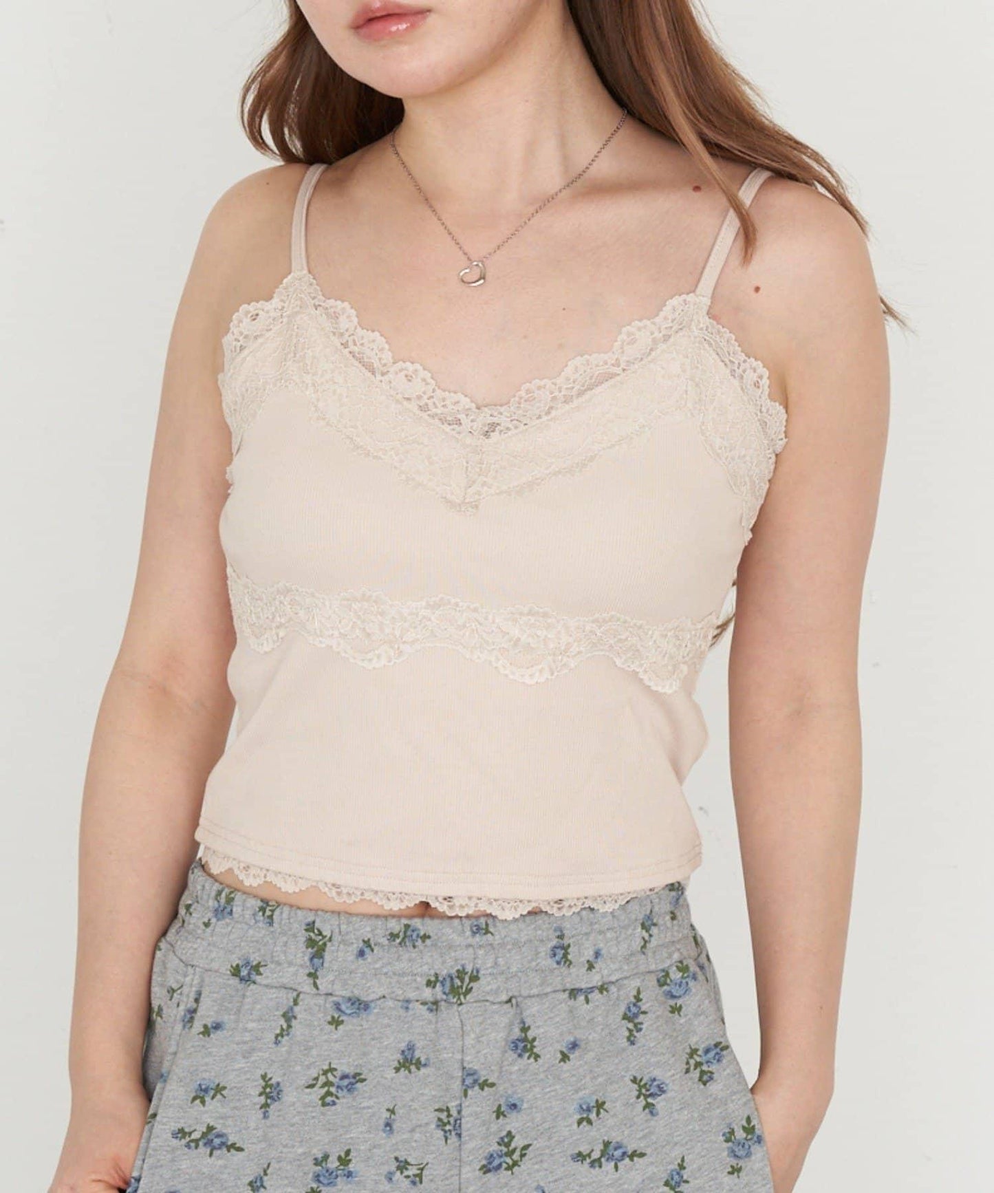 帶胸墊蕾絲吊帶背心