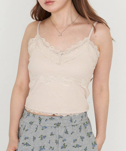 帶胸墊蕾絲吊帶背心