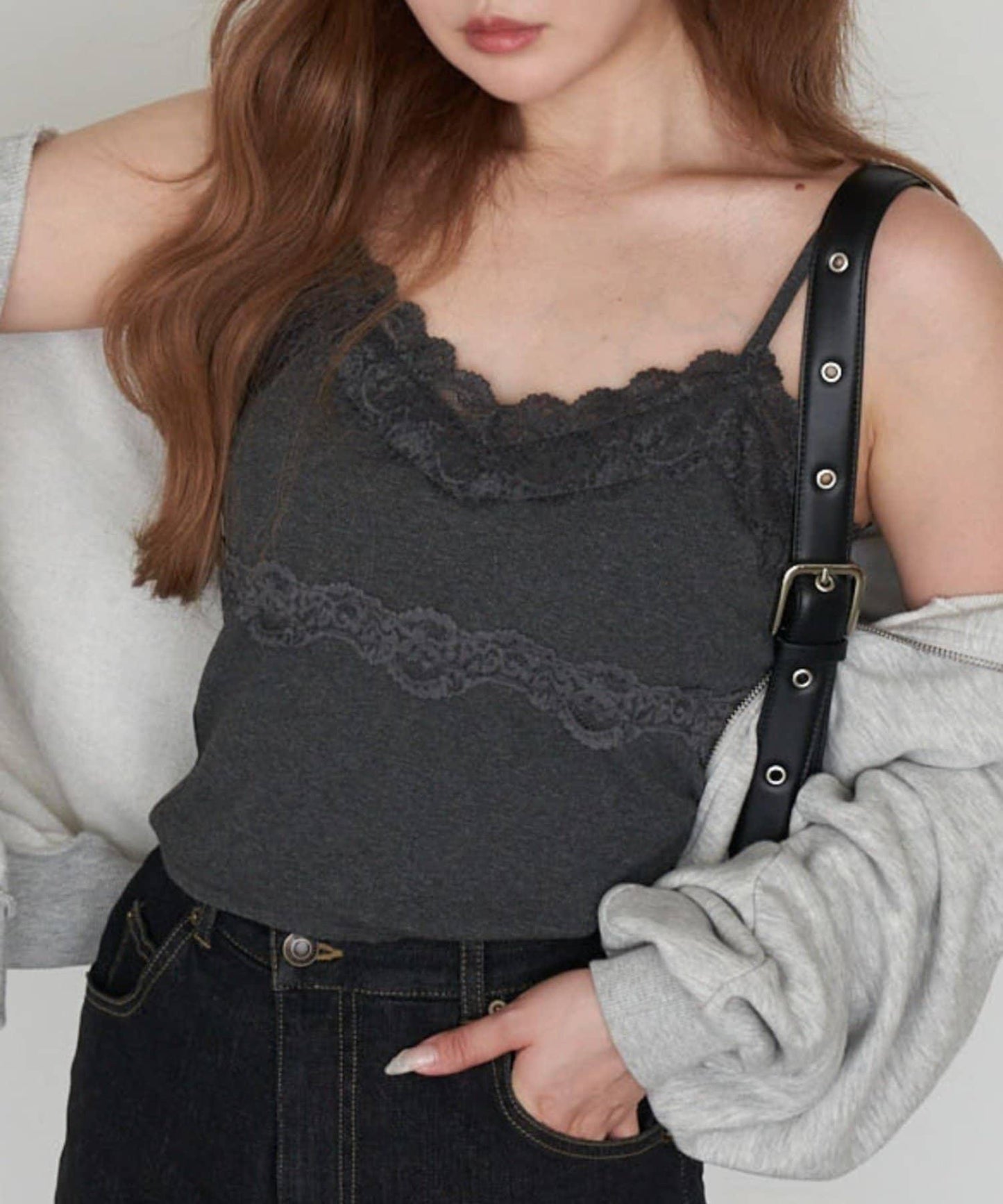 帶胸墊蕾絲吊帶背心