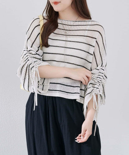 網眼抽繩設計套頭上衣