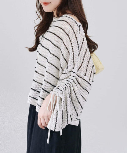 網眼抽繩設計套頭上衣