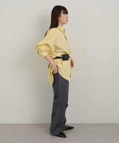 WHIMSIC 透感泡泡紗條紋襯衫