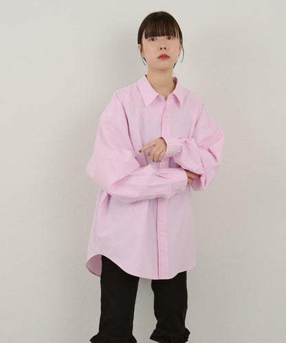 WHIMSIC 透感泡泡紗條紋襯衫