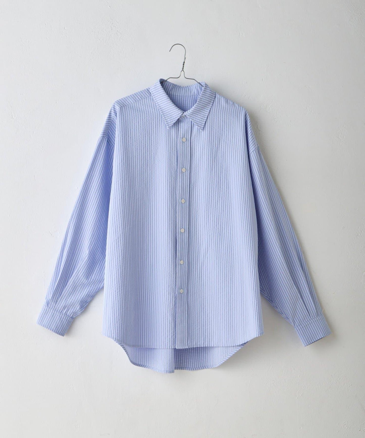 WHIMSIC 透感泡泡紗條紋襯衫