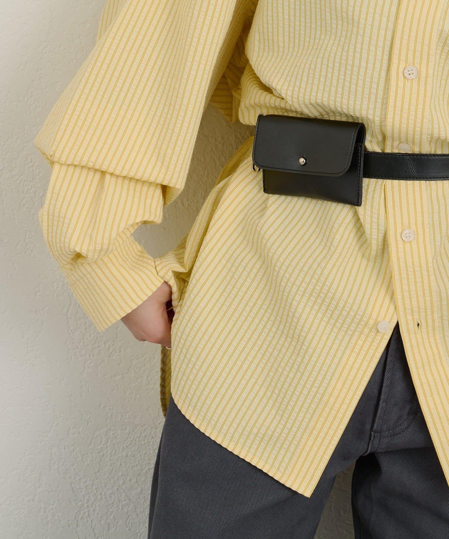 WHIMSIC 透感泡泡紗條紋襯衫