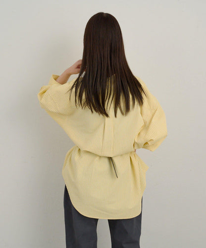 WHIMSIC 透感泡泡紗條紋襯衫