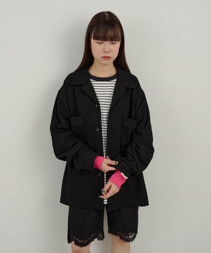 WHIMSIC 拼色條紋長袖T恤